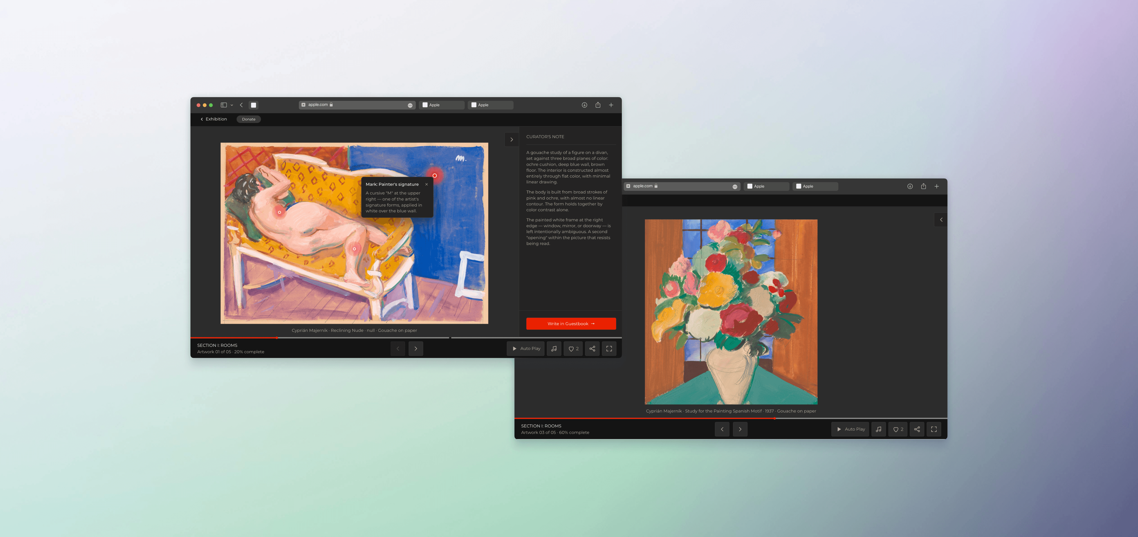 Artistry Community exhibition screen